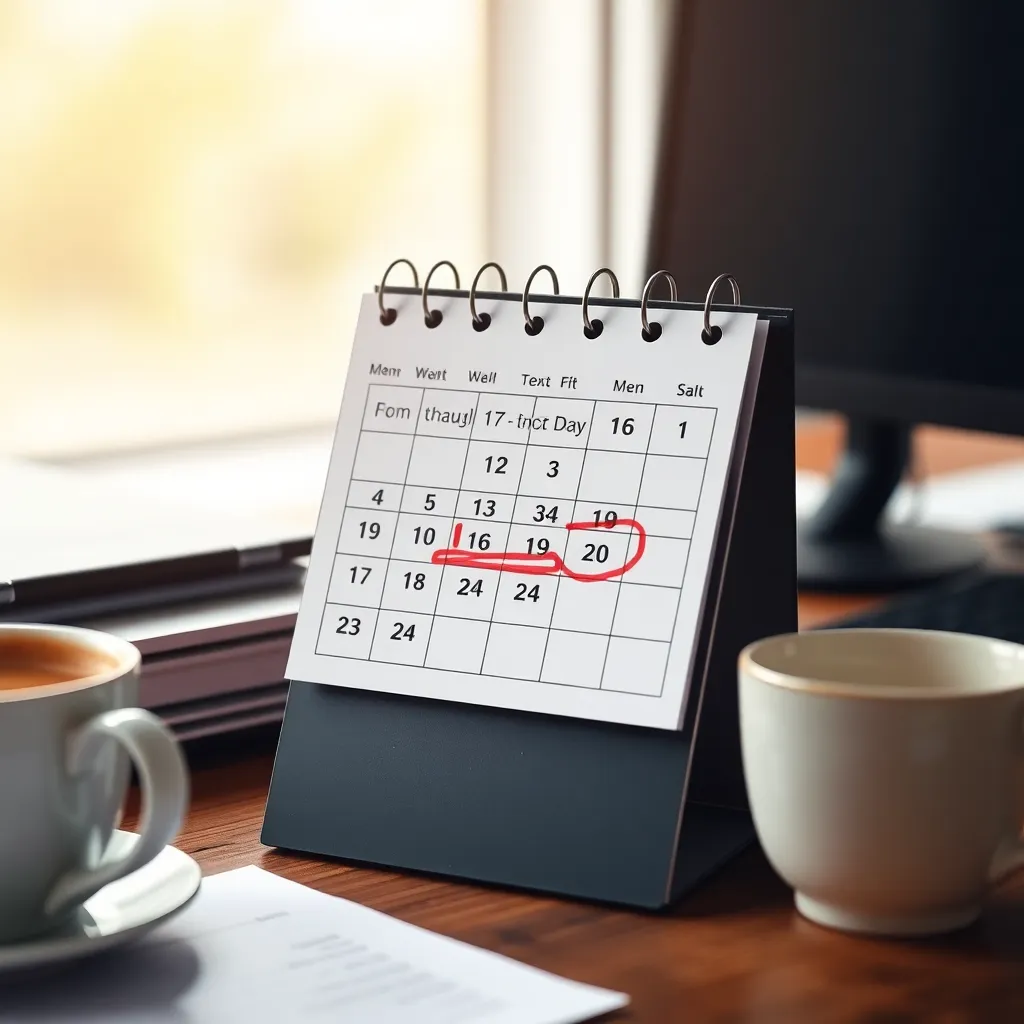 Professionele werkplek met laptop, notitieblok en calculator voor salarisonderhandeling