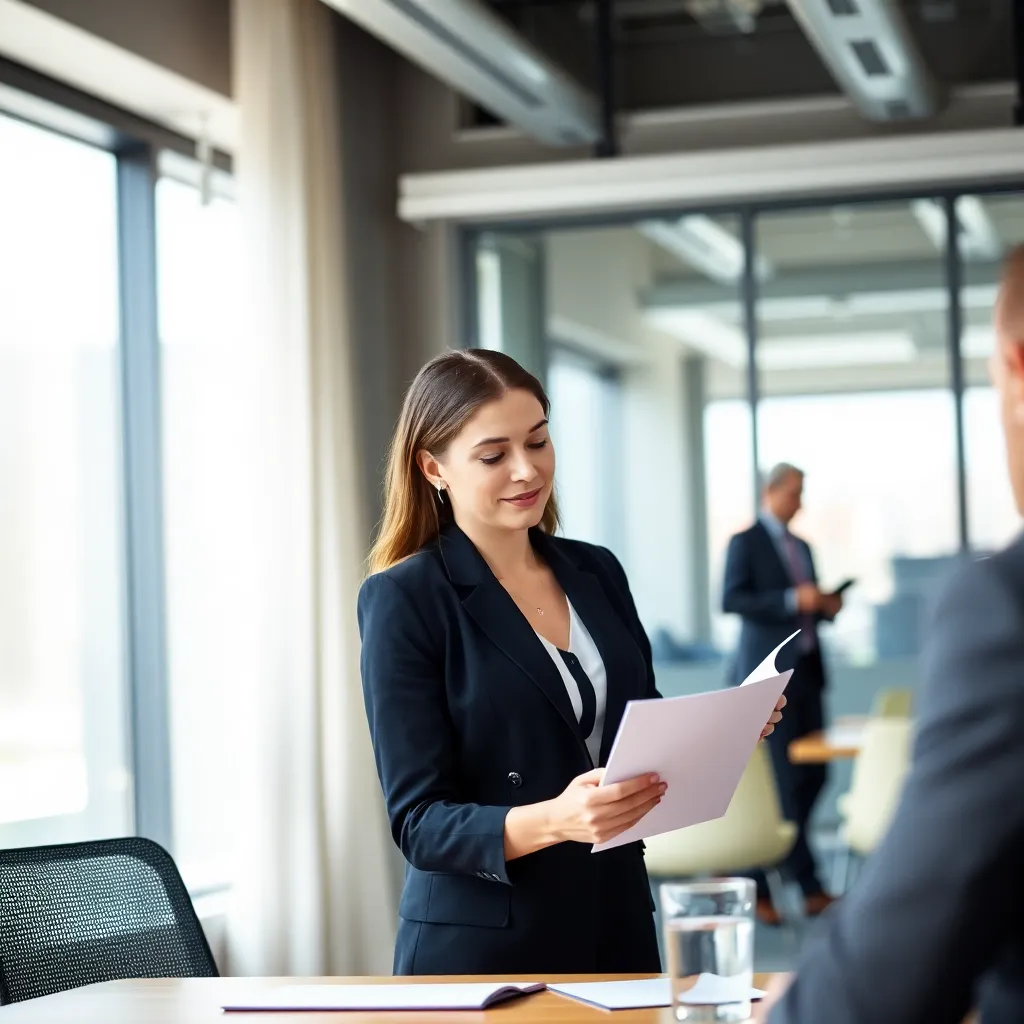 Professionele vrouw die zich voorbereidt op salarisonderhandelingen