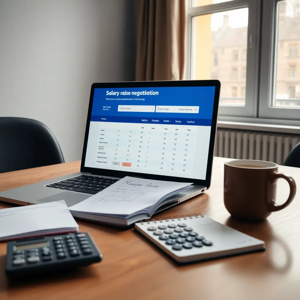 Persoon die marktonderzoek doet voor salarisonderhandeling