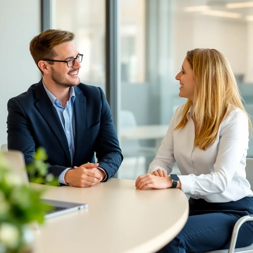 Professioneel gesprek over salarisverhoging op kantoor